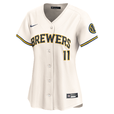 売れ筋商品|||ナイキ カットソー トップス レディース Women's Cream Milwaukee Brewers  Limited Jersey Cream womens-nike-cream-milwaukee-